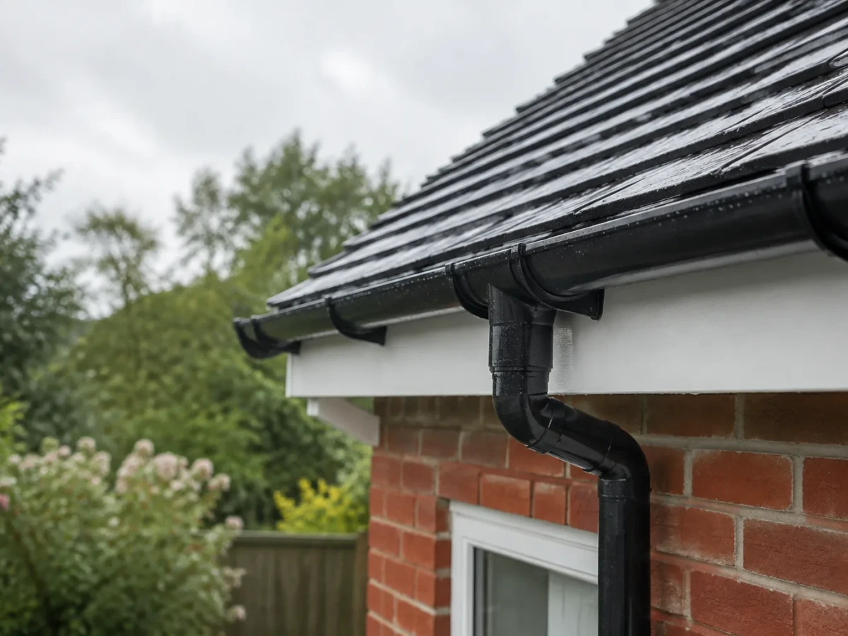 Illustrative guttering image; not a New Look completed project.