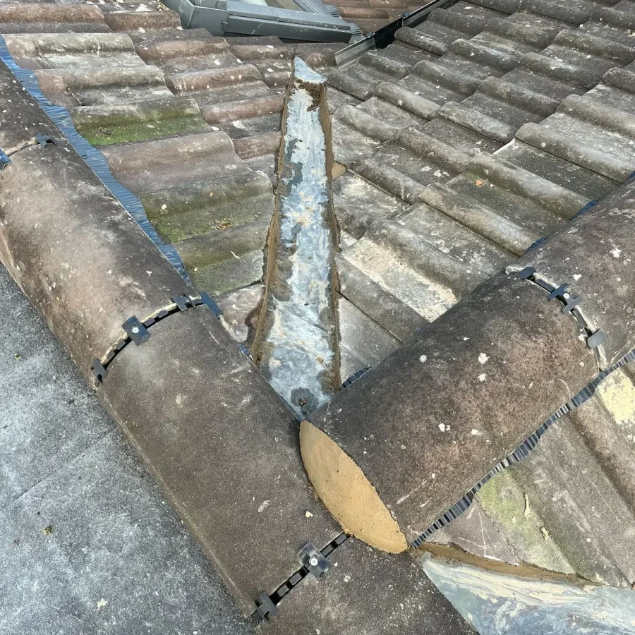 Existing tiled roof valley and adjoining roof window